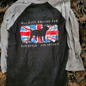 Gray and Black Three Quarter Sleeve Shirt